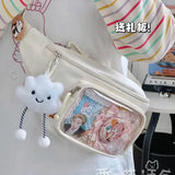 Kawaii Japanese Y2K Chest Bag Women Lolita Cute Crossbody Bag Girls Transparent Itabag Purses and Handbags Waist Ita Bag