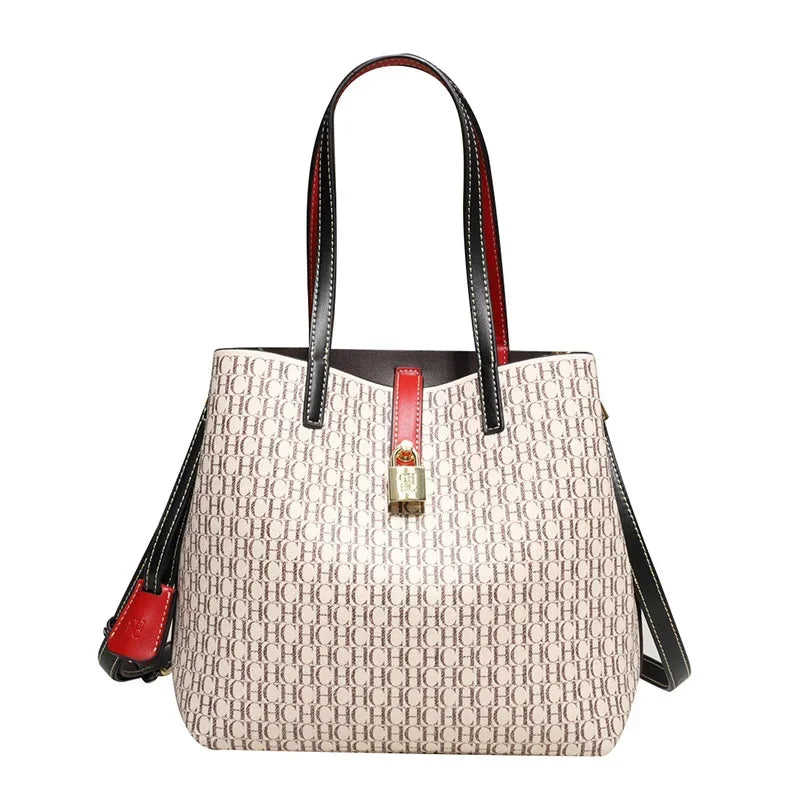 Large Capacity Leather Crossbody Tote