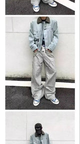 PFNW 2025 Autumn Men's Jeans Loose Long Pants Korea Fashion High Street Solid Color Male Wide Leg Trousers 28W9729