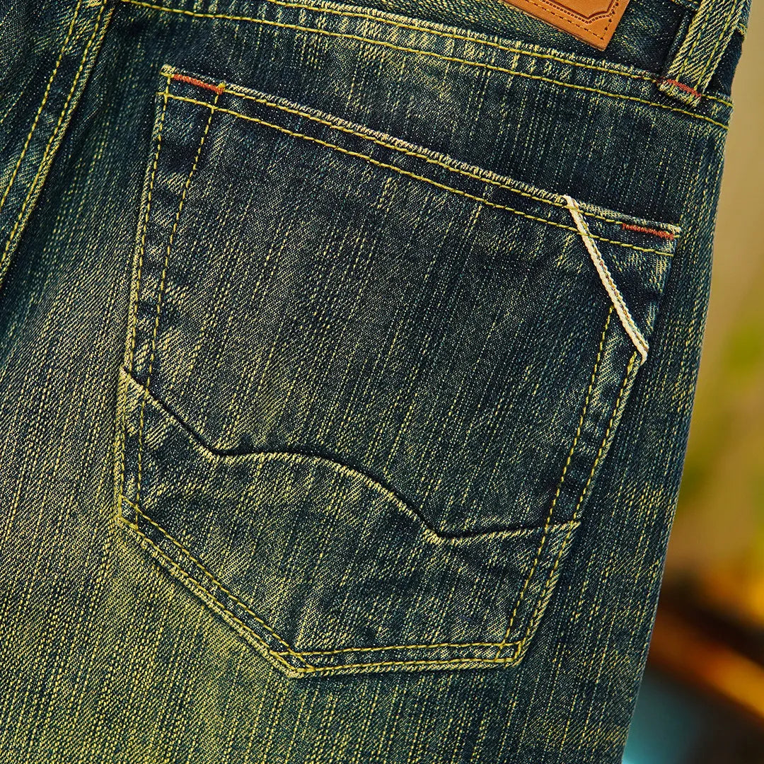 19oz Selvedge Denim Straight-Leg Jeans for Men | Emerald