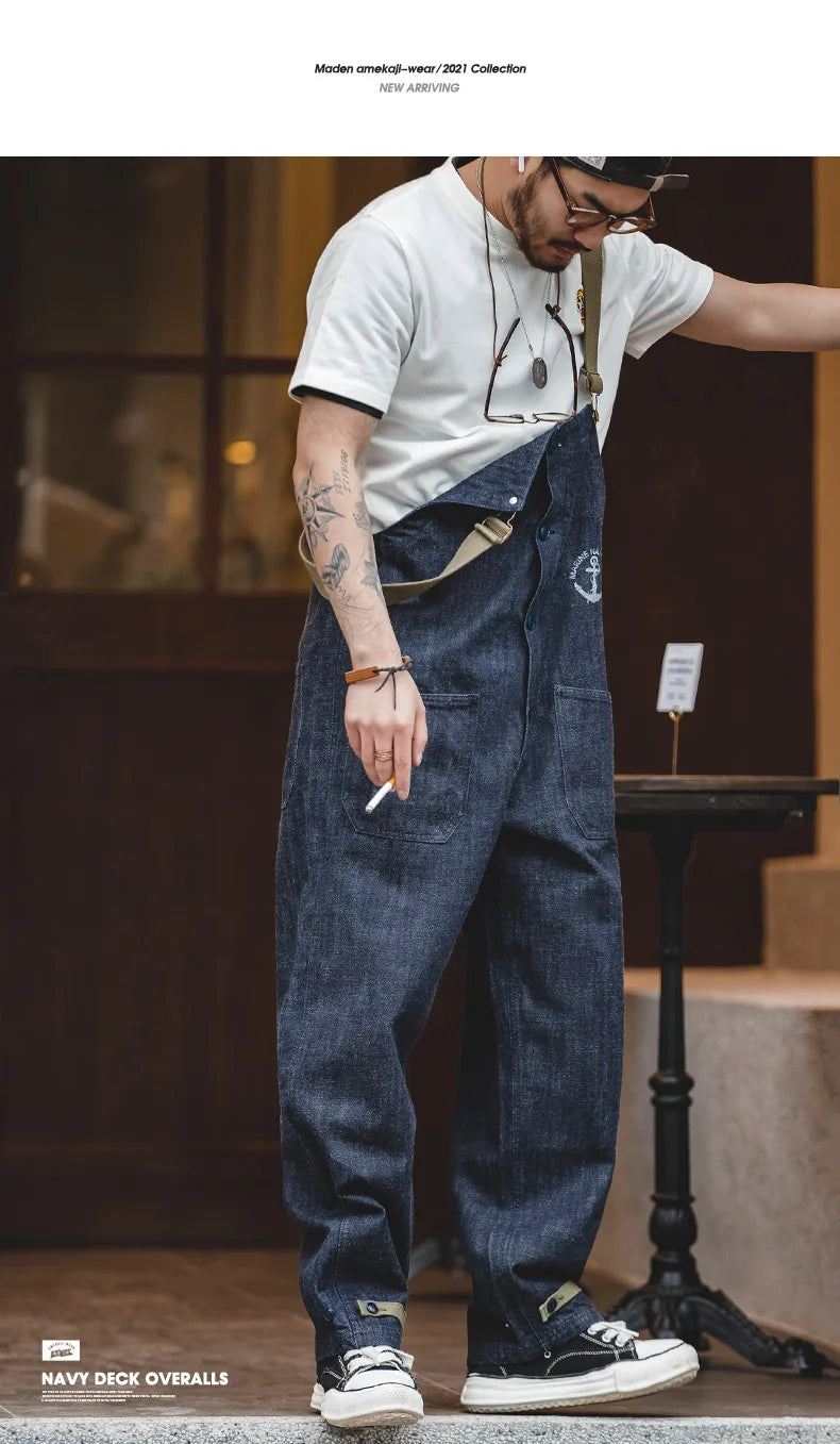 MADEN Vintage Denim Deck Strap Straight Leg Jeans – Men