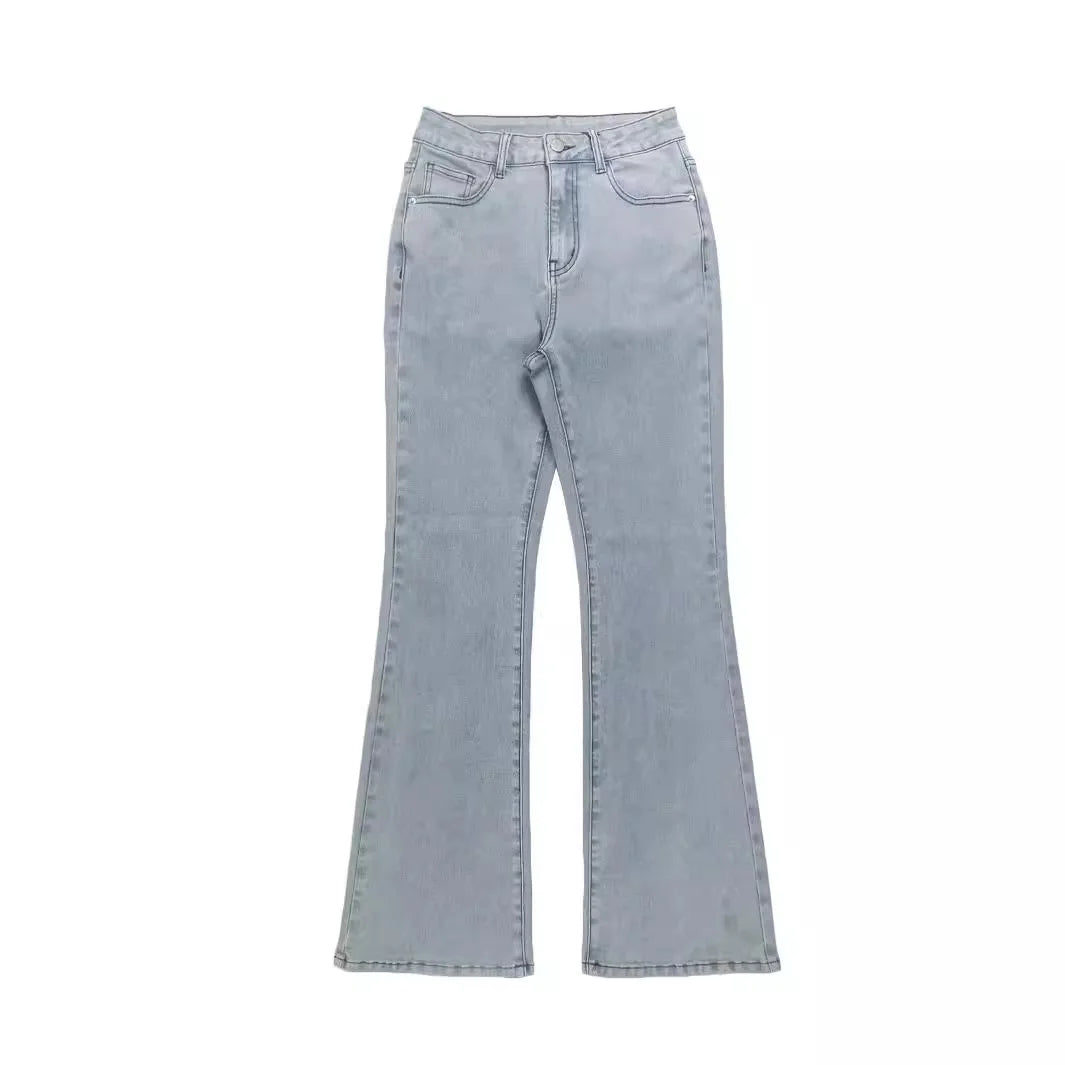 Women's Y2K Wide-Leg Bootcut Jeans – High Waist