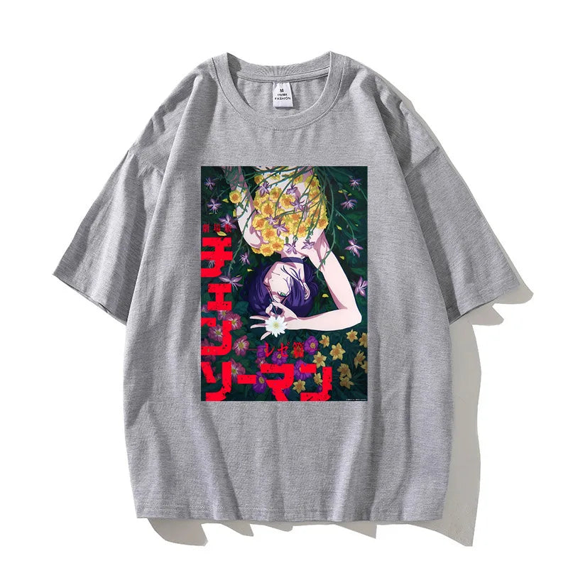 Men's Chainsaw Man Anime Cotton Graphic T-Shirt