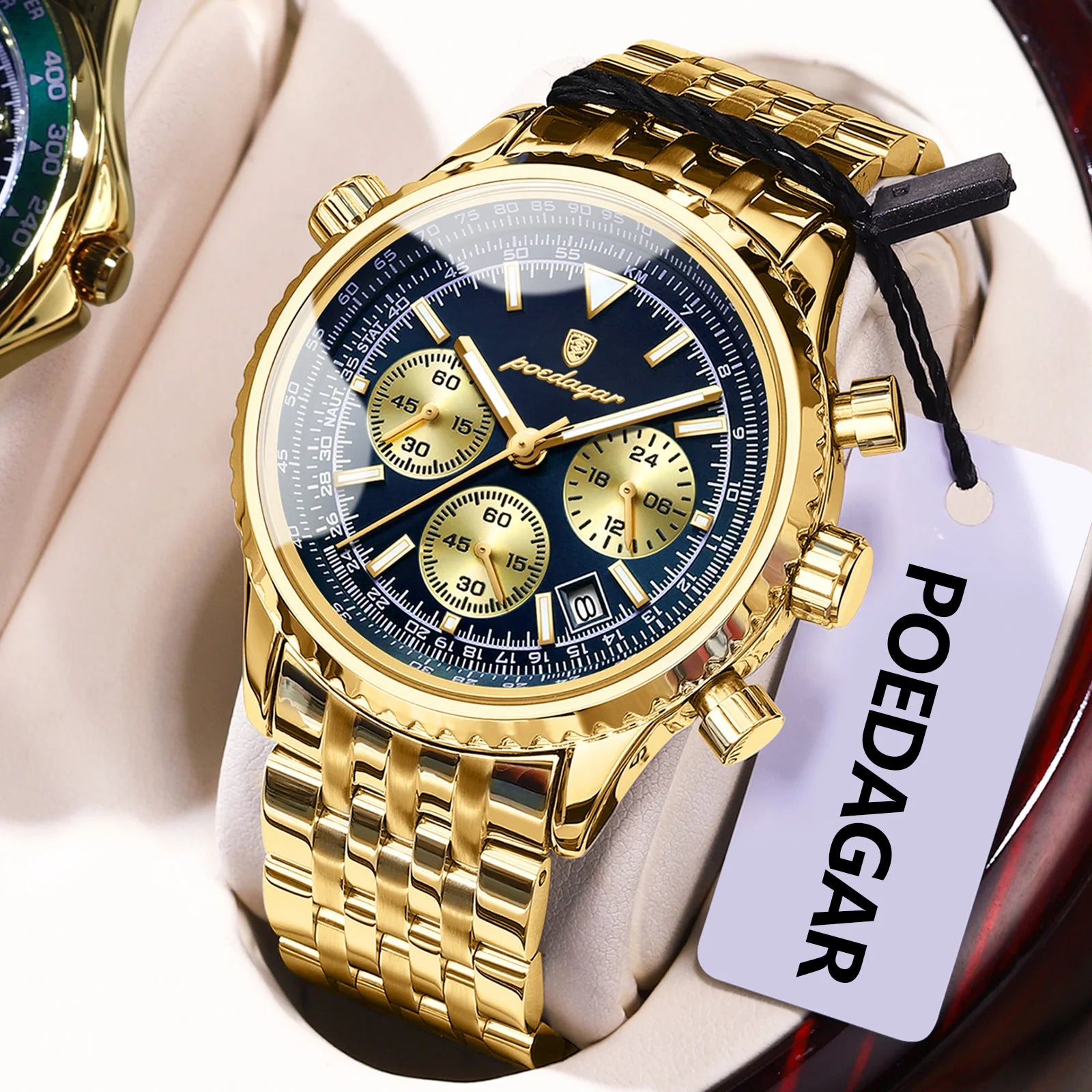 POEDAGAR Men's Luxury Chronograph Wristwatch