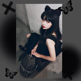 Gothic Punk Coffin Shape Ita Bag Women Clear Backpacks Dark Lolita Handbag and Shoulder Bag Girls Cosplay Designer 2 Insert