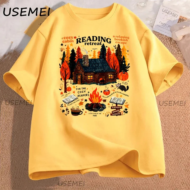 Cozy Cabin Reading Retreat T-Shirt