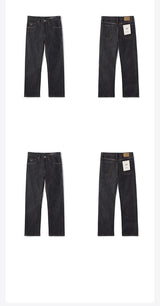 SIMWOOD 2026 Autumn Winter New Loose Straight 13oz 100% Cotton Fabric Jeans Men Washed Vintage Classical Denim Trousers