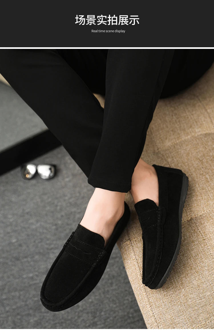 2026 Casual Men's Shoes Versatile Comfortable Work Shoes Driving Loafers Black, Grey, Khaki Three-Colour