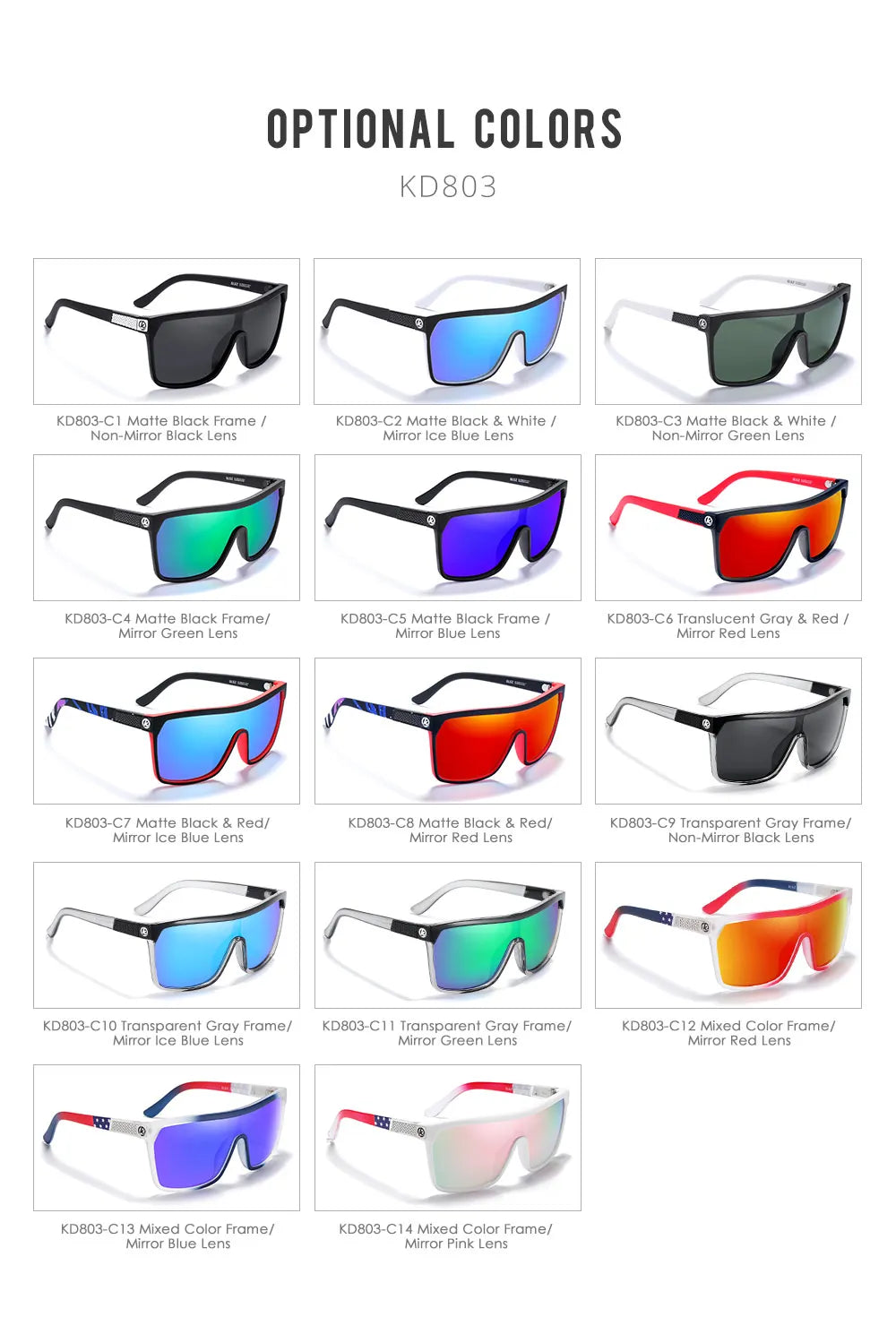 KDEAM One-piece Shape Men Sunglasses Polarized Elastic Paint Surface Sun Glasses Women Suitable Long-lasting Goggles Cat.3
