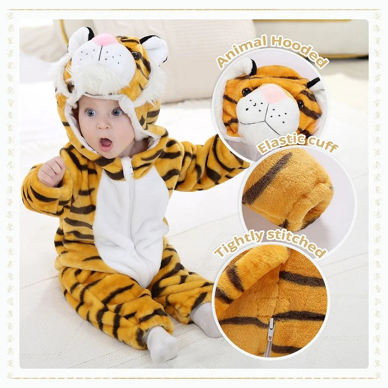 Plush Hooded Baby Winter Romper