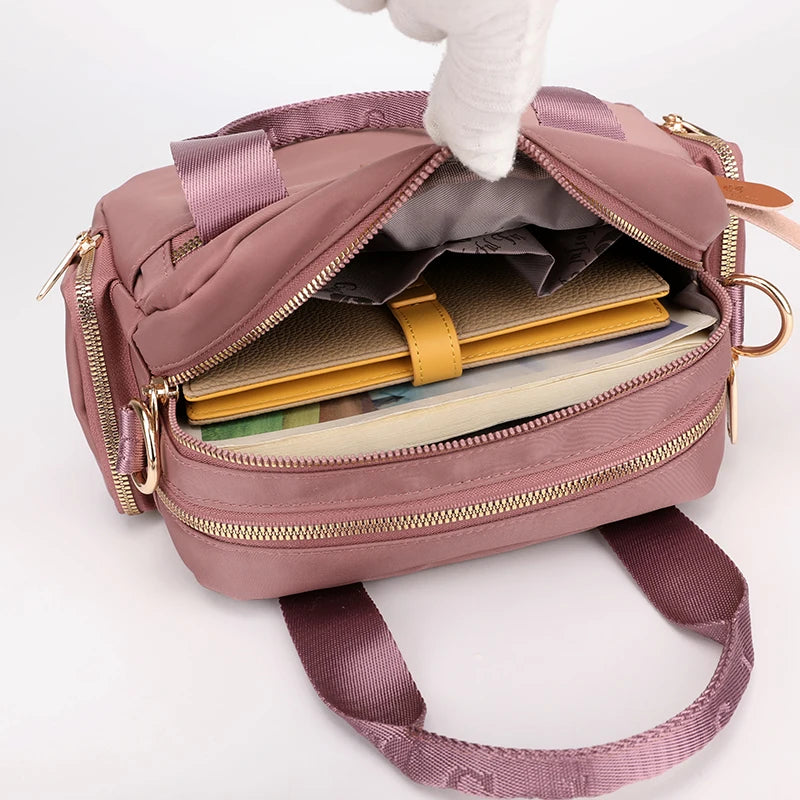 High Quality Fabric Women Shoulder Bag Pretty Style Gilrs Shopping Messenger Bag Fashion Casual Double Layers Women Handbag