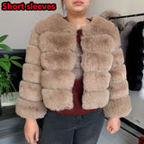 Elegant Winter Faux Fox Fur Crop Jacket