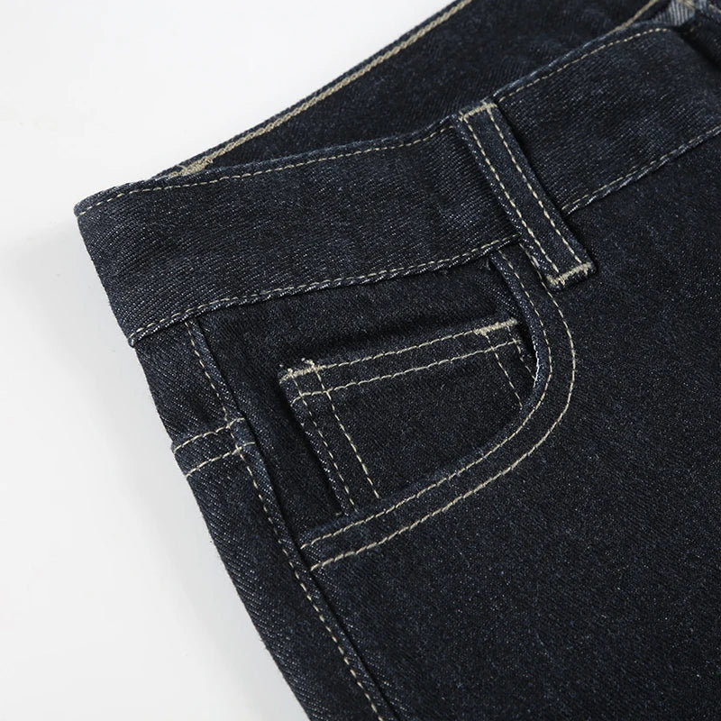 Women's Y2K Flared Jeans – Low Rise Embroidered Denim