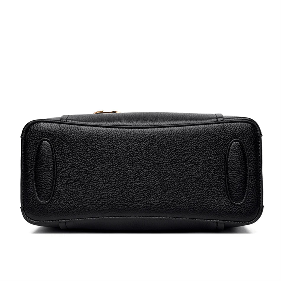 Luxury Triple-Layer Leather Tote & Crossbody