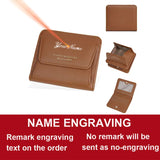 Fashionable Mini Women Wallet Name Engraving High-Quality Card Holder Simple Short Female Coin Purse Small Ladies Purse