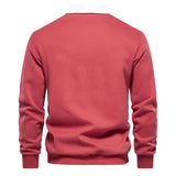 Men’s Cotton-Blend Polo Collar Sweatshirt