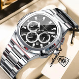 POEDAGAR Top High Quality Man Watch Luminous Waterproof Stainless Steel Men Clock Date Chronograph Quartz Business Men's Watches