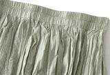 Women's Pleated Maxi Skirt – Elegant A-Line Beach Style