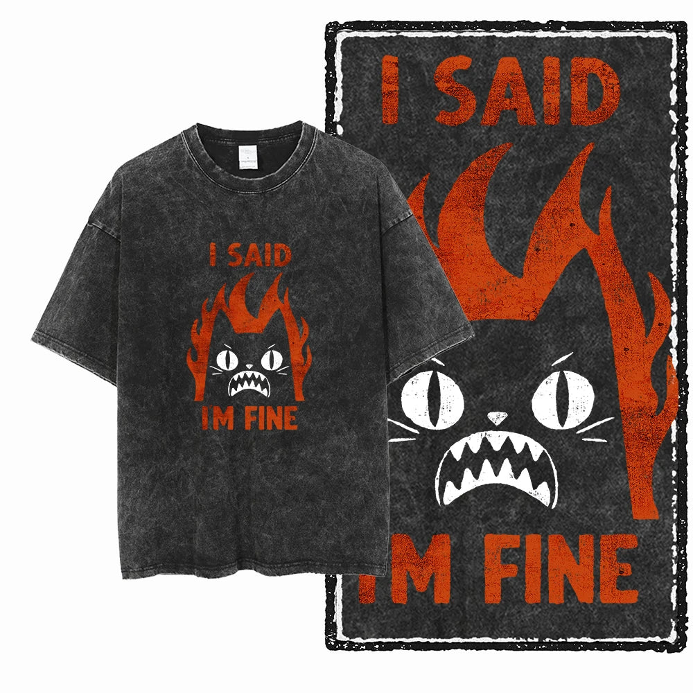 DB Cat Acid-Washed Graphic Tee