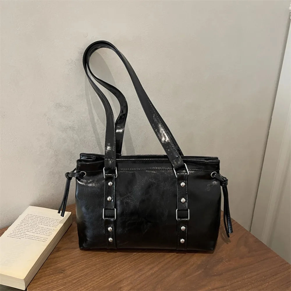 Women's Retro PU Leather Shoulder Tote Bag