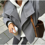 Stand Collar Woolen Short Coat