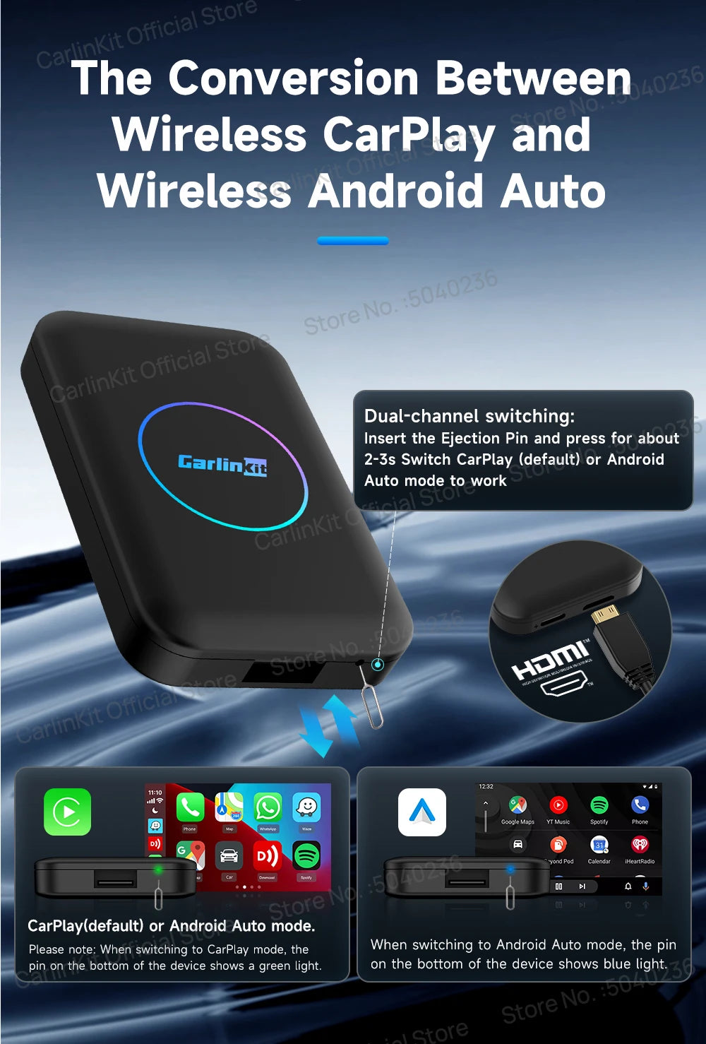 Carlinkit 5-in-1 Wireless CarPlay & Android Auto AI Box