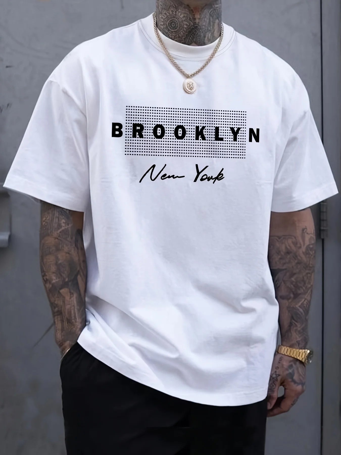 Men's Brooklyn NY Graphic Cotton T-Shirt - Relaxed Fit