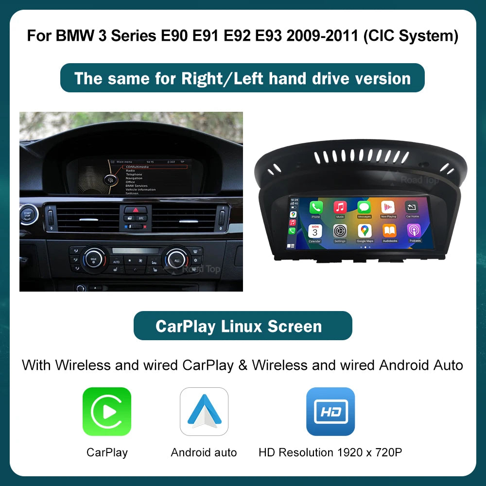 8.8'' Wireless CarPlay & Android Auto for BMW 3/5 Series – CCC & CIC Multimedia Screen