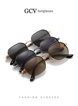 GCV Brand Classic Retro Women's Rectangular Square Metal Frame Glasses, Sunglasses, Polarizer Lenses，Box Oculos De Sol Gafas