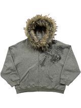 Y2K Aesthetic Faux Fur Zip-Up Hoodie