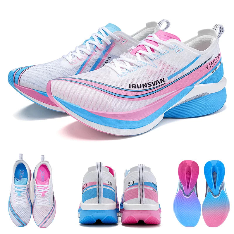IRUNSVAN 2025 Carbon Shoes Trail Running Shoes Marathon Air Cushion Men Sports Running Shoes Original Trendy Casual Unisex