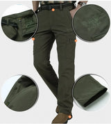 Men's Winter Fleece Straight-Leg Cargo Pants