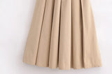 Elegant Pleated Sleeveless Midi Dress
