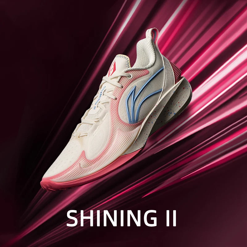 Li-Ning Men's SHINING II On Court  Basketball Shoes BOOM Cushion Rebound Breathable LiNing Wear-resistant Sport Shoes ABPV003