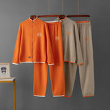 USA-Made Luxury Wool 2-Piece Set: Embroidered Horse Knit Jacket & Pants