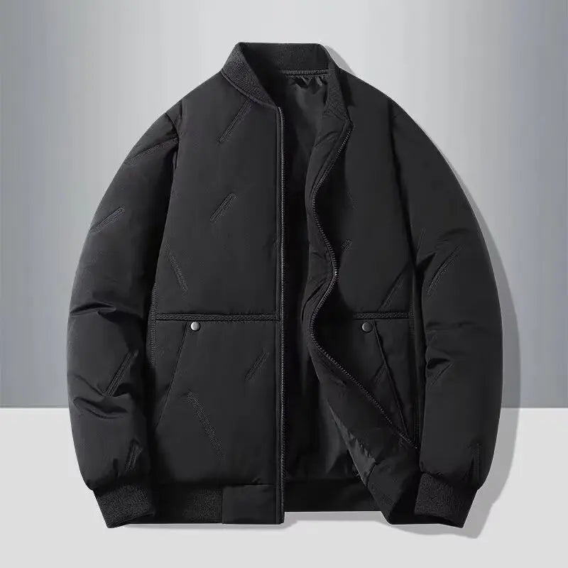 Men's Casual Baseball Collar Warm Cotton Jacket