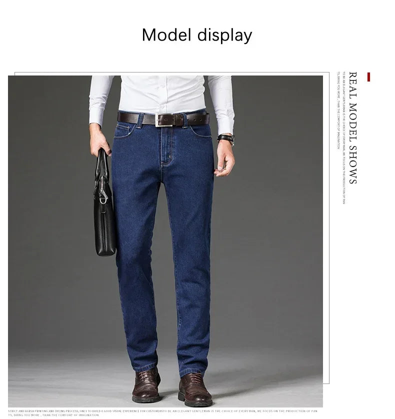 Men's Fleece-Lined Stretch Straight-Leg Jeans