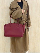 36cm Top-Grain Cowhide Tote — Effortless Everyday Elegance