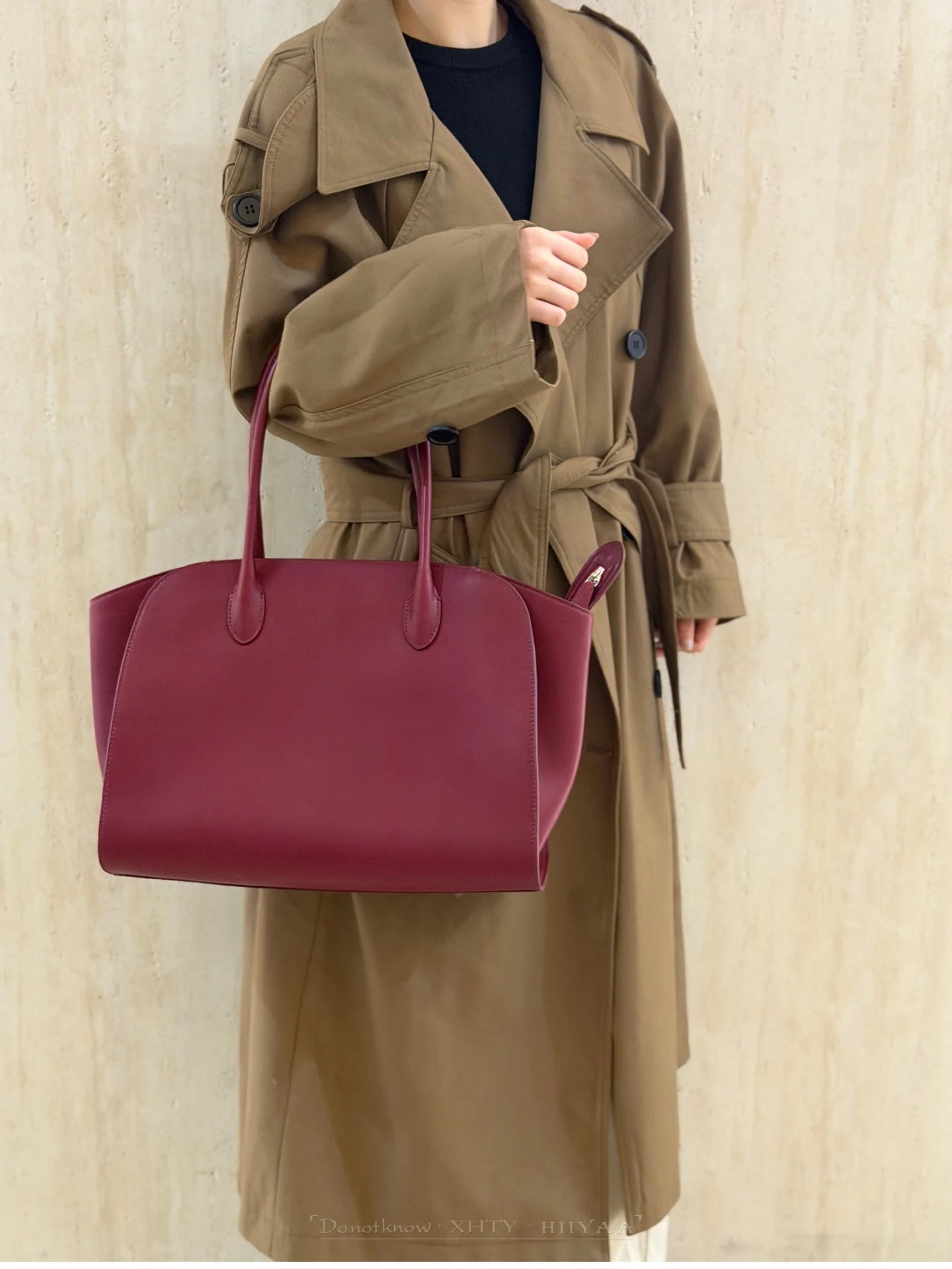 36cm Top-Grain Cowhide Tote — Effortless Everyday Elegance