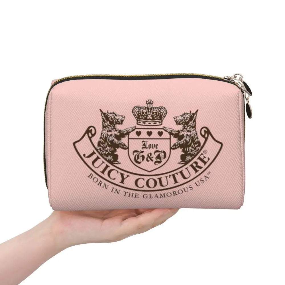 J-Juicy-C-Couture Makeup Bag Zipper Pouch Travel Cosmetic Bags Large Leather Portable Cosmetic Bag for Women