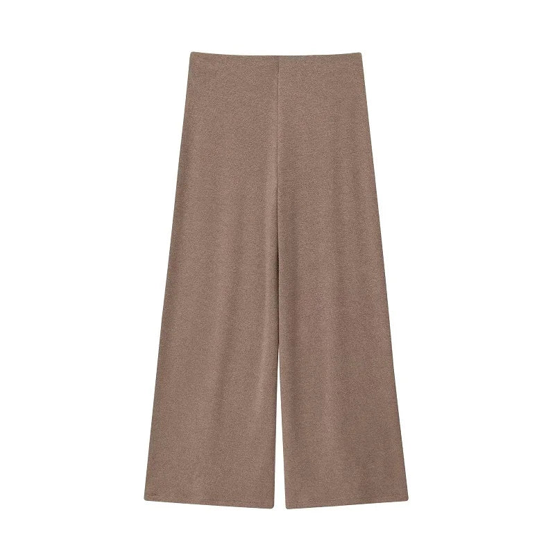MUJER 2025 Baggy Pants Set 2 Piece Woman Summer Wide Leg Pants Women's Suit Knit Sleeveless Top Woman Outfit Casual Lady Sets