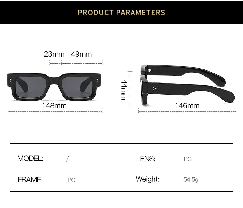Retro Square Sunglasses – UV400 Luxury Shades