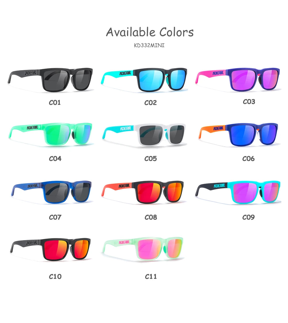 KDEAM For Young Age Small Size Polarized Sunglasses Reduce Glare and Enhance Clarity for Outdoor Sport Youthful Sun Glasses TR90