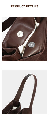 Frosted Suede Tote Bag – Large Capacity Shoulder Bag