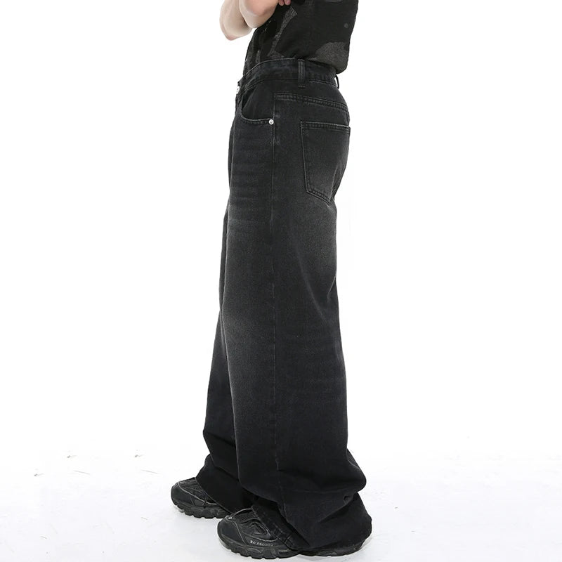 Men’s Vintage Gradient Wide-Leg Jeans