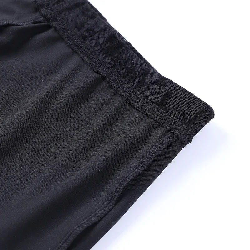 Women's High-Waist Mesh Lace Flare Pants