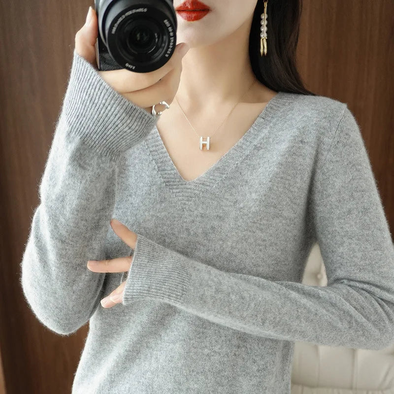 Women’s Lace V-Neck Knit Sweater