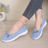 Women's Breathable Mesh Flat Shoes, Decorated with a Bow, Are Lightweight and Comfortable, Perfect for Mom Shoes.
