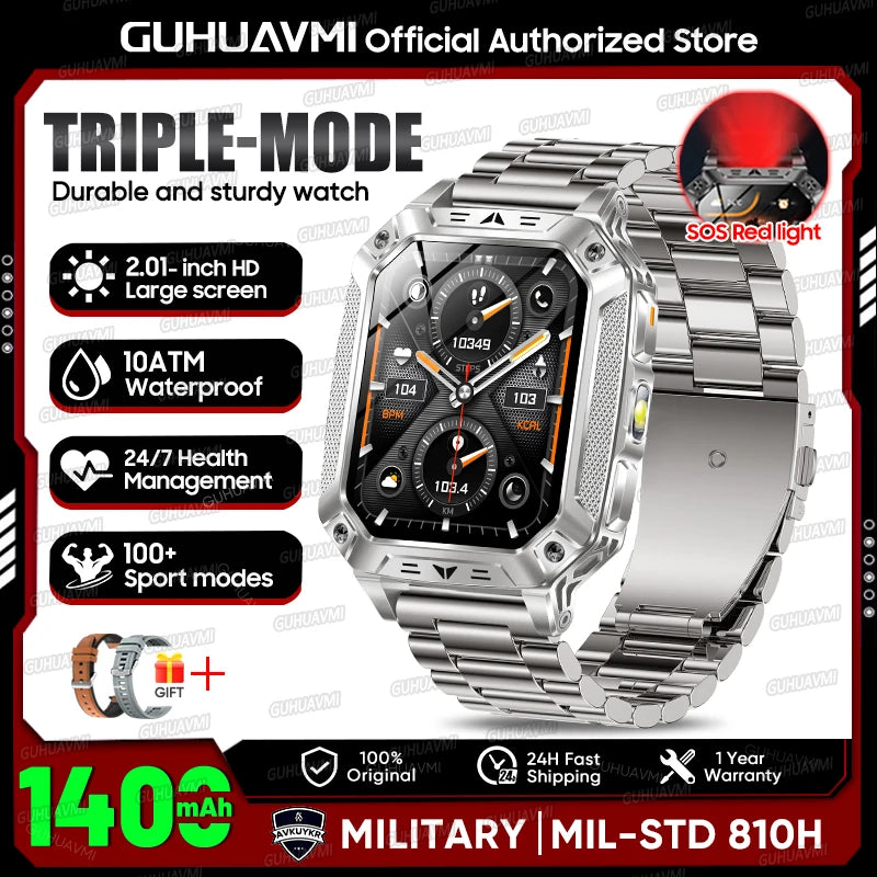 2026 Military-Grade Outdoor Sports Smartwatch 1400mAh