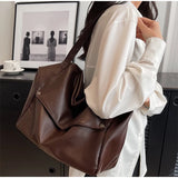 Large Capacity Solid Color Crossbody Shoulder Bag, Fashion Casual Versatile Shopper Tote Bag,Black/White Elegant Women Handbag